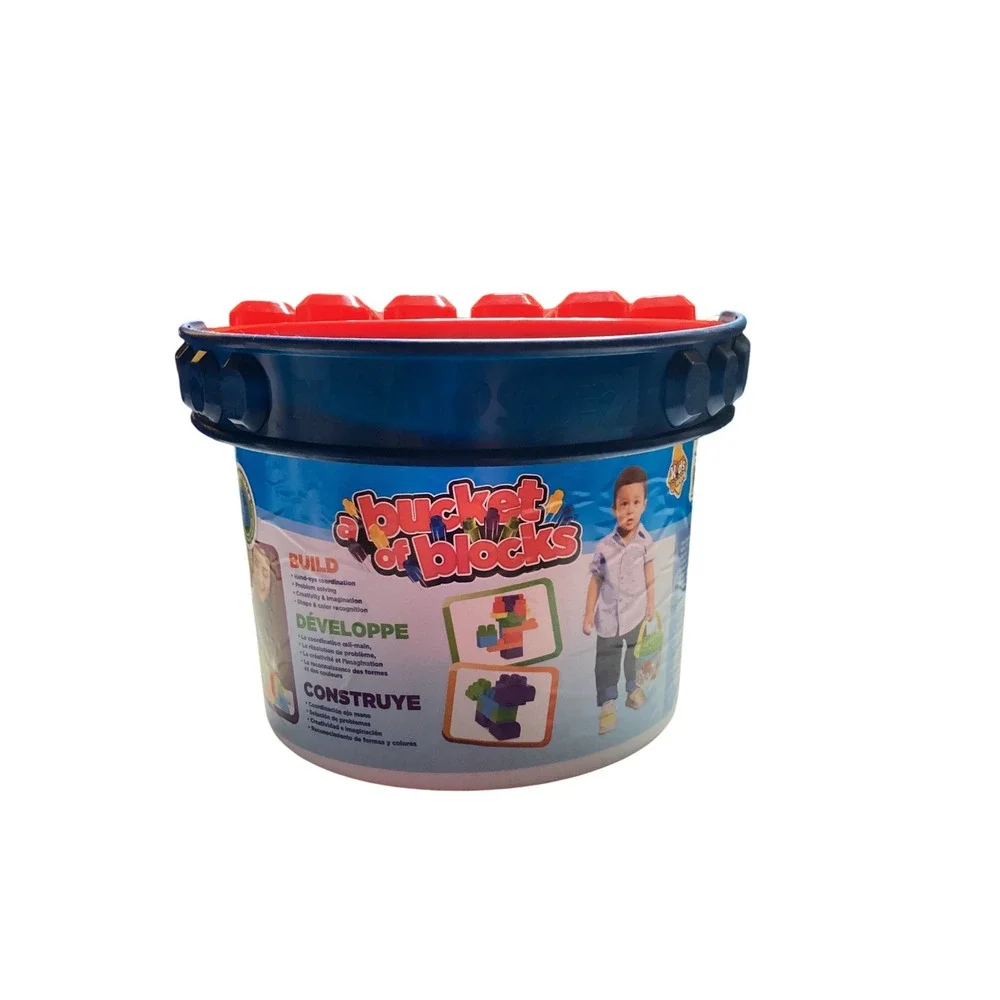 A Bucket of Blocks 20 Piece Building Set Toddler Large Blocks with Storage Tub